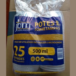 KIT POTE TAMPA "PP" 500ML CX 12X25