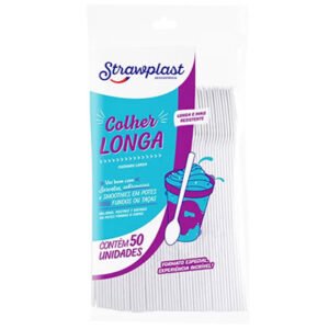COLHER LONGA BRANCA 50UN