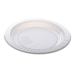 Prato plástico 15cm raso branco 100x10