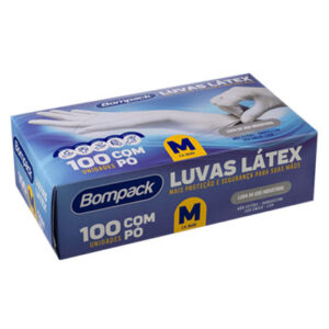 LUVA LATEX TAMANHO M C/PO 100X1
