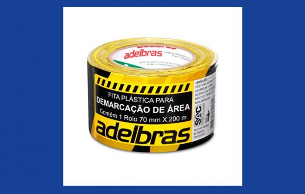 Fita demarcação zebrada 70mmx200m adelbras
