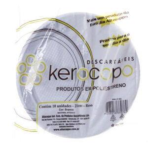 Prato plástico 21cm raso branco