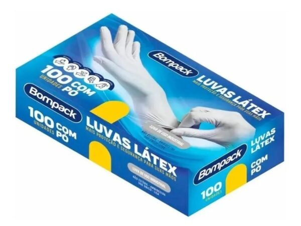 LUVA LATEX TAMANHO P C/PO 100X1