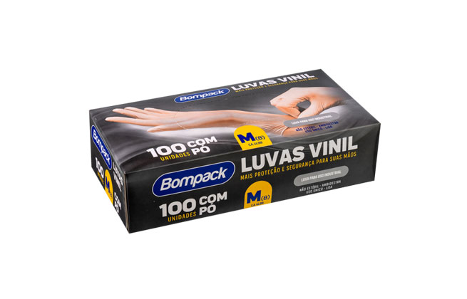 LUVA NITRÍLICA PRETA M 100X1